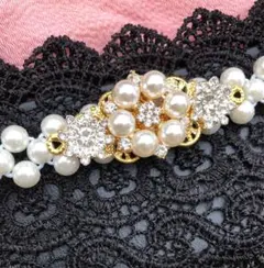 n*o様 帯締め　ベルト　パール　白　豪華　飾り紐　冬　振袖 成人式　夏　浴衣