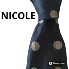 ニコル　NICOLE　ネクタイ　ドット　シルク　ブラック　ブランド　高級