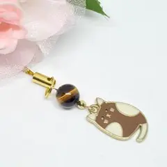 天然石＊タイガーアイ＆猫＊ストラップ＊キーホルダー＊チャーム＊可愛い＊おしゃれ