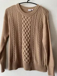 GAP ベージュ ケーブル編みセーター XS