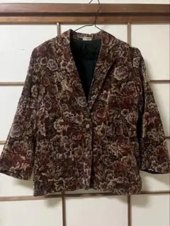 花柄テーラードジャケット 古着 レトロ ヴィンテージ