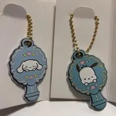 ダイソー　サンリオ　ぷちミラー　ラバーキーホルダー　シナモロール　ポチャッコ