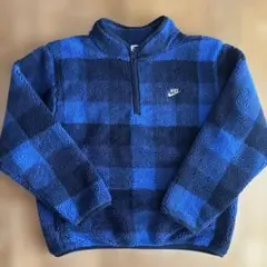 デカイ!! Nike フリースジャケット 青黒チェック
