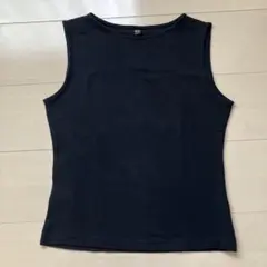 UNIQLO ユニクロ　ボートネックノースリーブT 黒