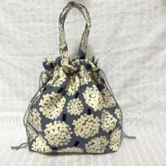 持ち手付き巾着バック　ハンドメイド