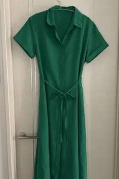 安*子様 GU 半袖シャツワンピース 緑色