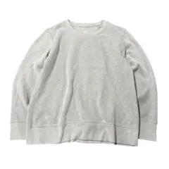 無地スウェット　裏起毛　古着　タイト　トレーナー　グレー　XL 7Aa