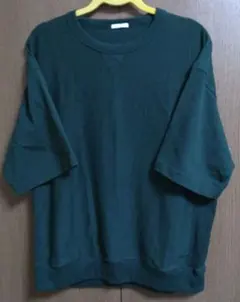 GU（ジーユー）スウェT 5分袖 ダークグリーン Mサイズ メンズ
