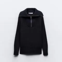 期間限定お値下げ❤︎ZARA❤︎ネイビー　ハーフジップ セーターM