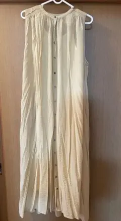 ノースリーブワンピース　ロングワンピース イエロー フリーサイズ 夏 ワンピース