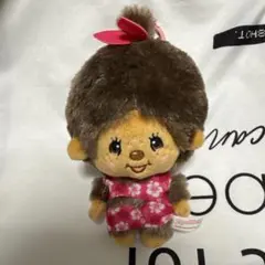 モンチッチ ぬいぐるみ マスコット ピンク花柄