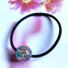 手作りとんぼ玉のヘアゴム