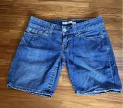 【ユニクロ】デニムパンツ　ジーンズ　デニム　ズボン　ハーフパンツ　ブルー系　M