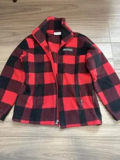 Columbia チェック柄 フリースジャケット XS(120相当)