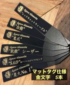 マットタグ 5本 オーダーメイド 園芸ラベル 植物タグ アガベ チタノタ