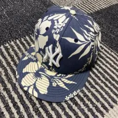 【美品レア☺︎】ニューエラ　NEW ERA キャップ　ネイビー　フラワー柄　フリー 59FIFTY MLB Flower Embroidery ニューヨーク・ヤンキース