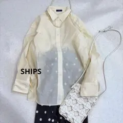 SHIPS シップス コットンナイロン シアーシャツ オフホワイト 36のサムネイル
