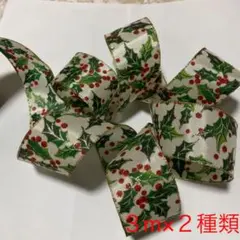 ワイヤーエッジリボン　３m✖️２種類