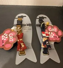 リボン付き猫用首輪　和柄セット