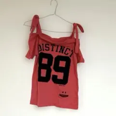 SMILEY FACE オフショルダー Tシャツ ピンク Mのサムネイル