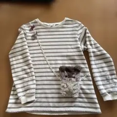 any FAM ストライプ長袖カットソー ぬいぐるみ付き