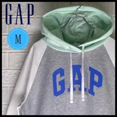 【24時間以内　匿名発送】ギャップ　パーカー　マルチカラー　緑/灰/白　Mサイズ