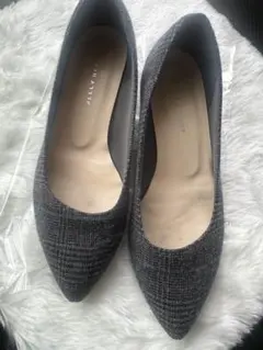 ジェリービーンズ パンプス 23.5 グレンチェック ローヒール 日本製