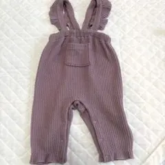 韓国子供服 サロペット オーバーオール ロンパース くすみピンクパープル 80