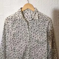 良品　ユニクロ【М】花柄　総柄　コットン　長袖　シャツ　状態良い