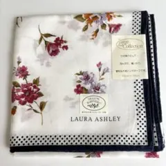 新品未使用☆LAURA ASHLEY ローラアシュレイ☆大判　ハンカチ　花柄　紺のサムネイル