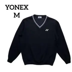 美品☆YONEX Vネック　長袖ウェア　カットソー　トレーナー　黒　M＊QJ