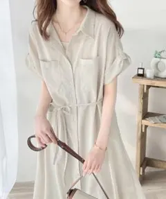 ⑦ワンピース 機能性×こなれ大人カジュアル。エアリータッチシャツワンピース