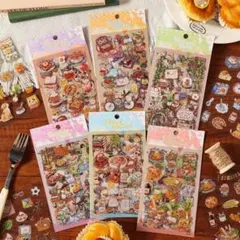 ステッカー 6種 PET シール 手帳デコ コラージュ 素材