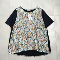 ensuite 花柄　切替tシャツ　タグ付き　美品　日本製　Lサイズ　レナウン