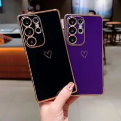 GalaxyS25ケース Android用ソフトケース 黒紫