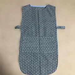 新品★ハンドメイド　ダークグレー模様　エプロン　着物生地使用★フリーサイズ