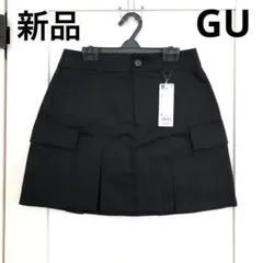 新品 GU ローウエストカーゴミニスカート M ブラック 黒