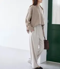 ジャーナルスタンダード　ウールライクストレッチワイドパンツ34 アイボリー