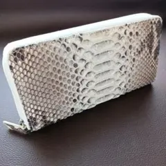 【未使用】　白蛇革ラウンドファスナーサイフ　PYTHONSKINGENUINE
