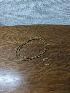 ビーズ ネックレスとリング セット