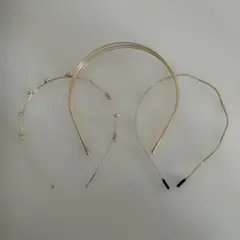 ゴールド カチューシャ 3点セット ブライダル 結婚式 金 在庫処分 美品