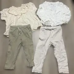 apreslescoursベビー服 ブラウス カーディガン パンツ　４点セット