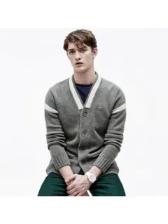 LACOSTE Mライン入り ニット カーディガン FR3 極美品