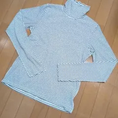 GU★ストライプ タートルネック 長袖