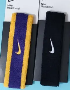 黒、コートパープル　２本セットナイキヘアバンドNIKEヘッドバンドスウッシュvd