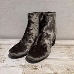 新品タグ付★ANGELO BERVICATO ベロアブーツ 23cm ノーリーズのサムネイル