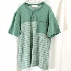 Golden Bear ゴールデンベア 半袖 Tシャツ ボーダー 緑 Mのサムネイル