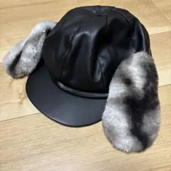 USJ レザーとファーの帽子