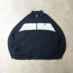 ナイキNIKE古着トラックジャケット刺繍口ゴフルジップネイビーDB97
