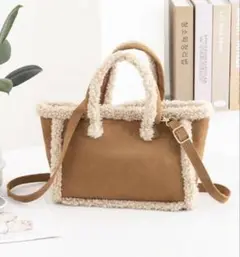 新品 フェイク ムートン スエード ボア バッグ ショルダーバッグ スウェード